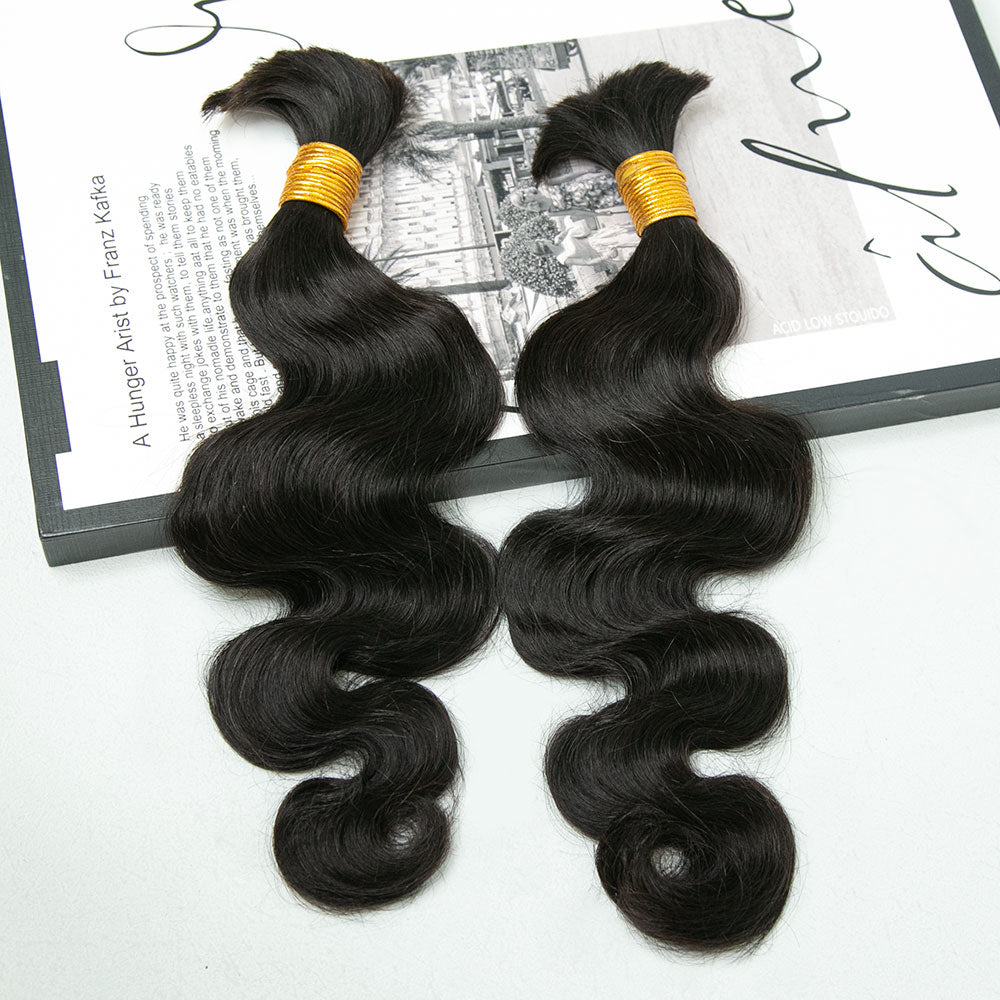 Wholesale Single Drawn Body Wave Bulk Human Hair For Braiding