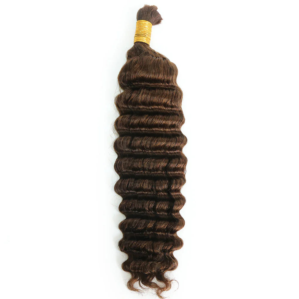 Wholesale Color 4 Deep Wave Bulk Human Braiding Hair