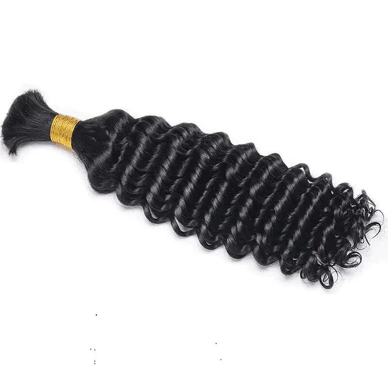 Wholesale Single Drawn Deep Wave Bulk Human Hair For Braiding