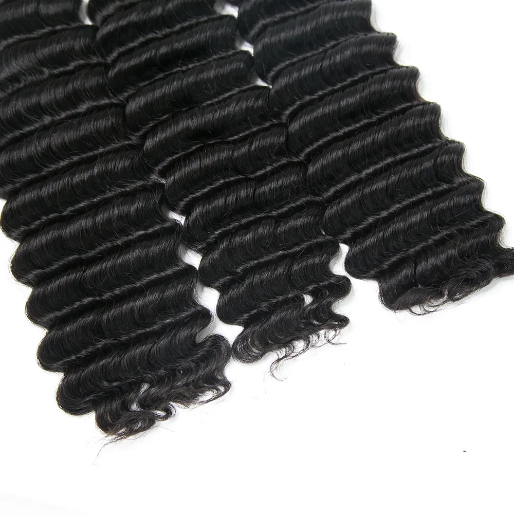 Wholesale Double Drawn Deep Wave Bulk Human Braiding Hair
