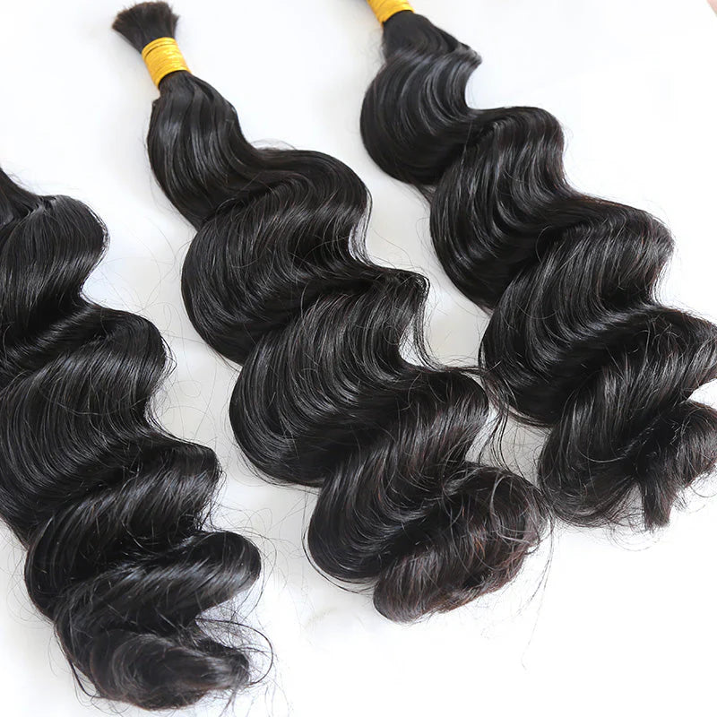 Wholesale Double Drawn Loose Wave Bulk Human Braiding Hair