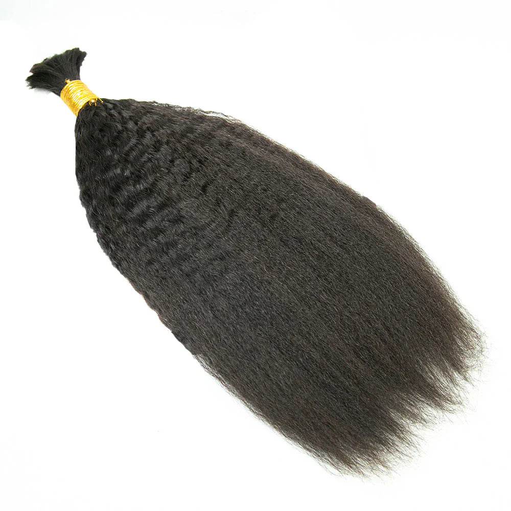Wholesale Single Drawn Kinky Straight Bulk Human Hair For Braiding