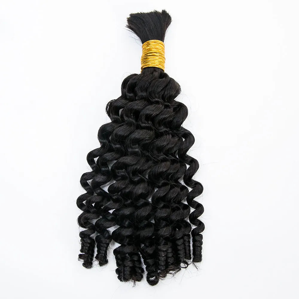 Wholesale Single Drawn Loose Curly Bulk Human Hair For Braiding