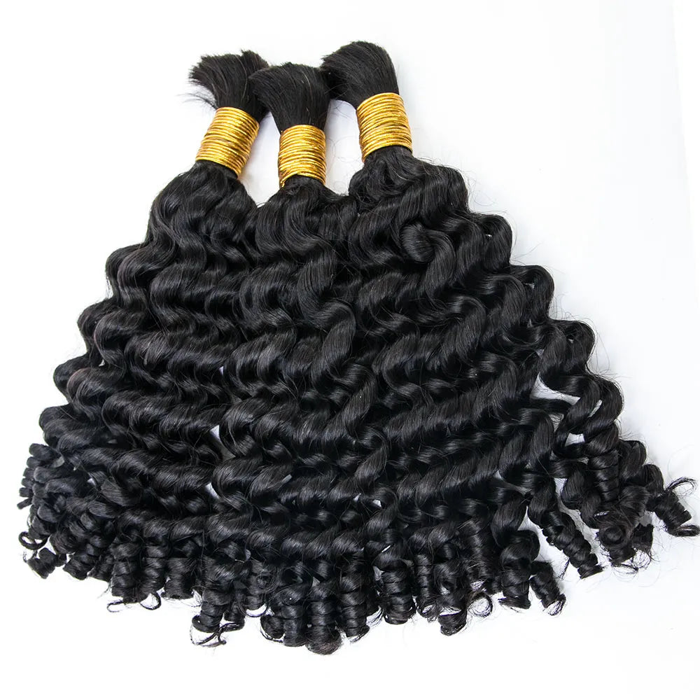 Wholesale Single Drawn Loose Curly Bulk Human Hair For Braiding