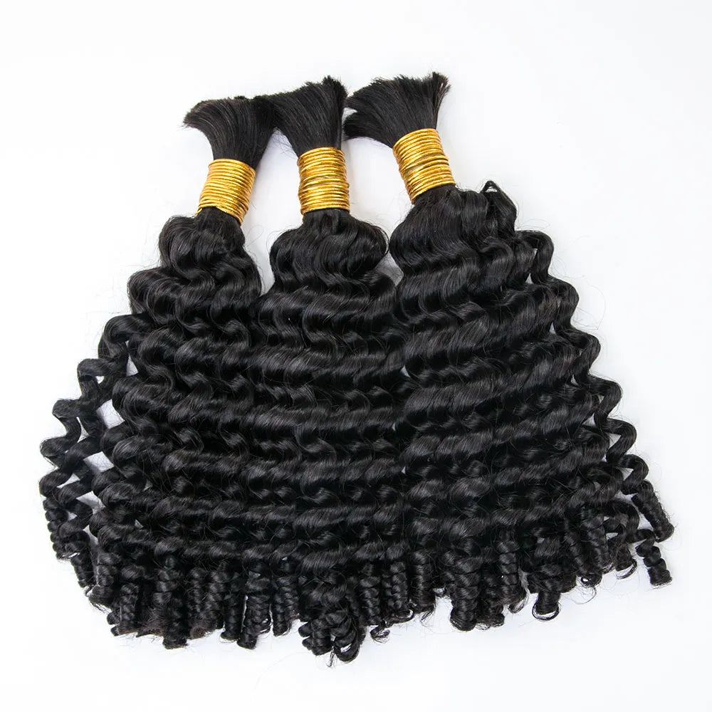 Wholesale Single Drawn Loose Curly Bulk Human Hair For Braiding