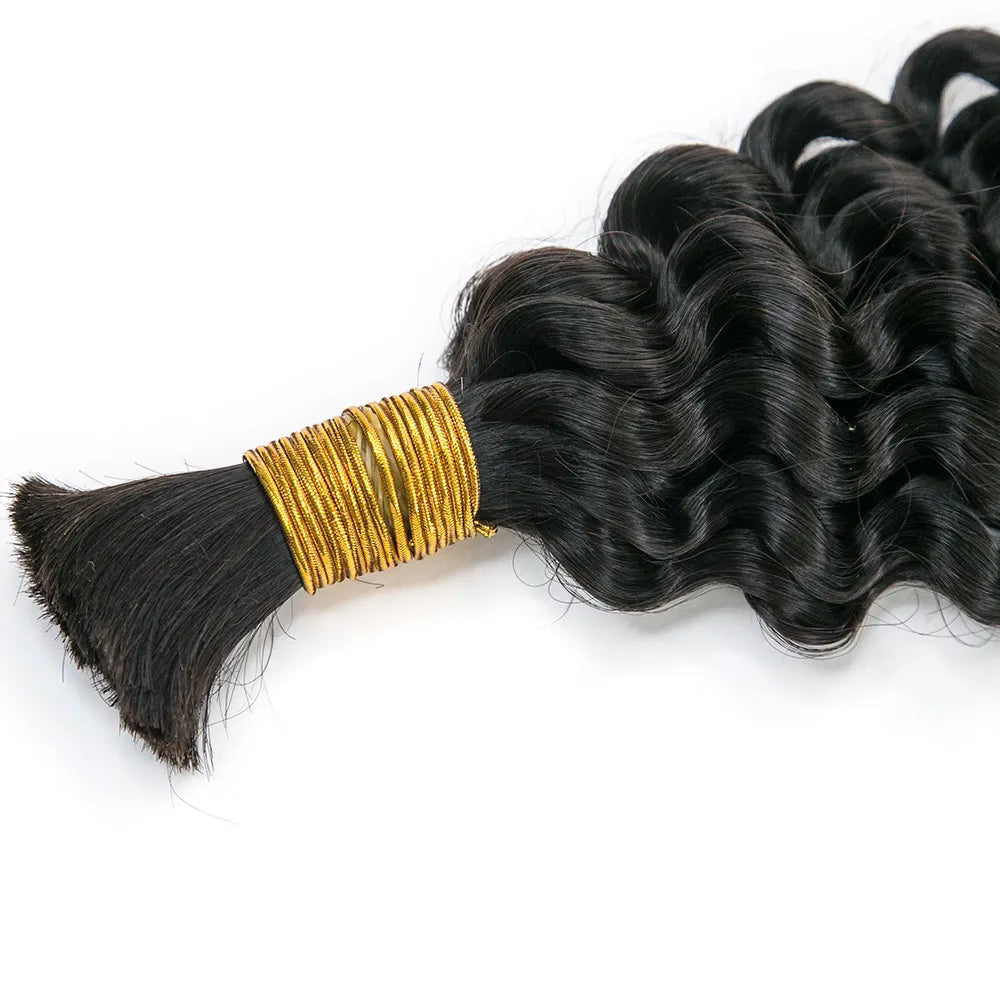 Wholesale Single Drawn Loose Curly Bulk Human Hair For Braiding