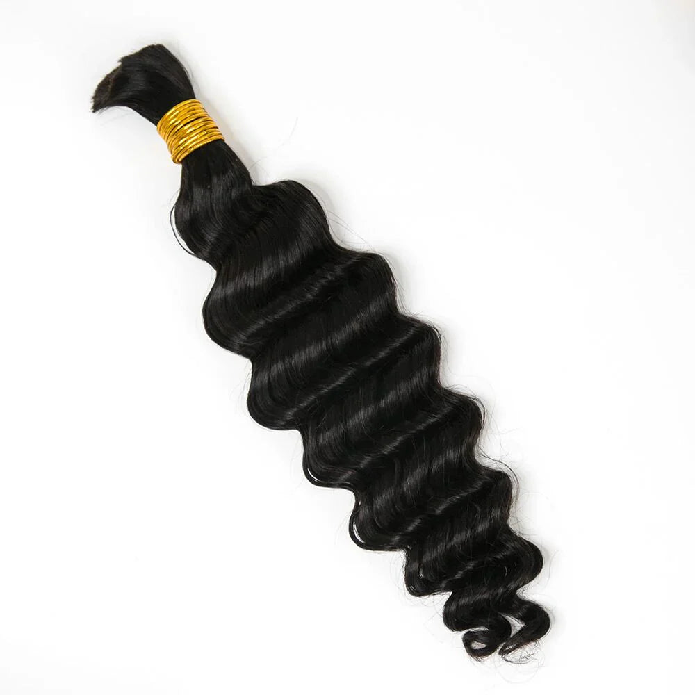 Wholesale Single Drawn Loose Deep Wave Bulk Human Hair For Braiding