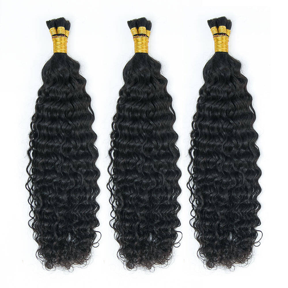 Wholesale Pre-Divided Water Wave Double Drawn Human Hair For Boho Braids Natural Color