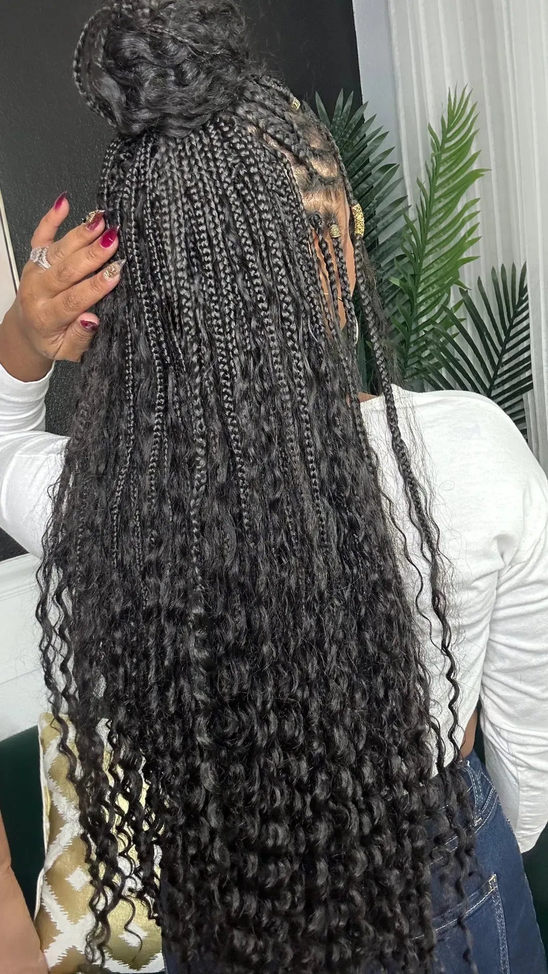 Wholesale Pre-Looped Crochet Boho Box Braids With Human Hair Curls