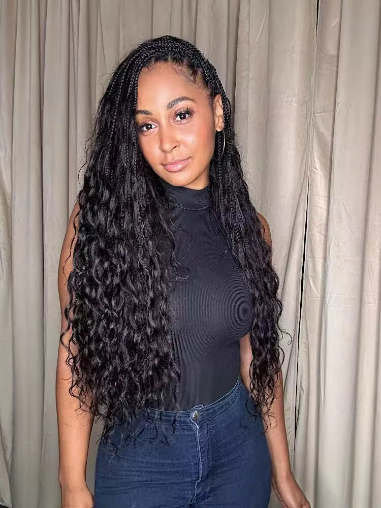 Wholesale Pre-Looped Crochet Mermaid Boho Box Braids With Loose Wave Human Hair