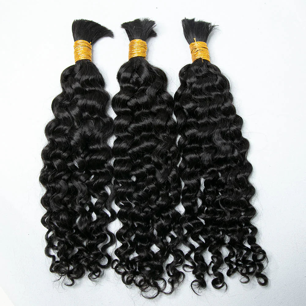 Wholesale Single Drawn Water Wave Bulk Human Hair For Braiding