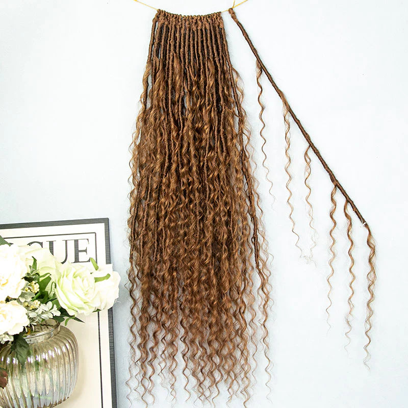 Wholesale 22"-26" #27, #30 and mixed #27/30 Crochet Boho Locs With Deep Wave Human Hair Curls