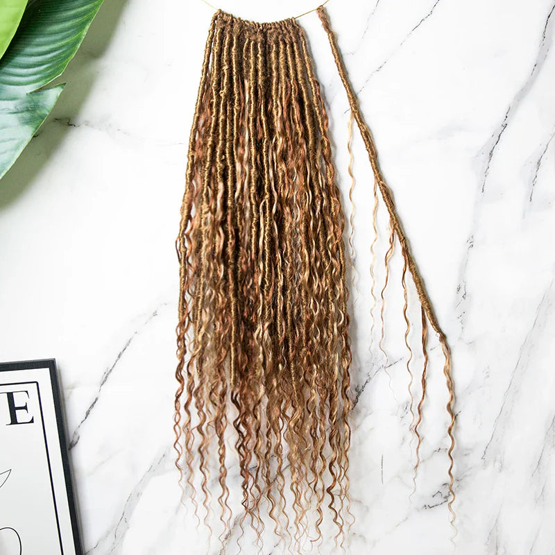Wholesale 22"-26" #27, #30 and mixed #27/30 Crochet Boho Locs With Deep Wave Human Hair Curls