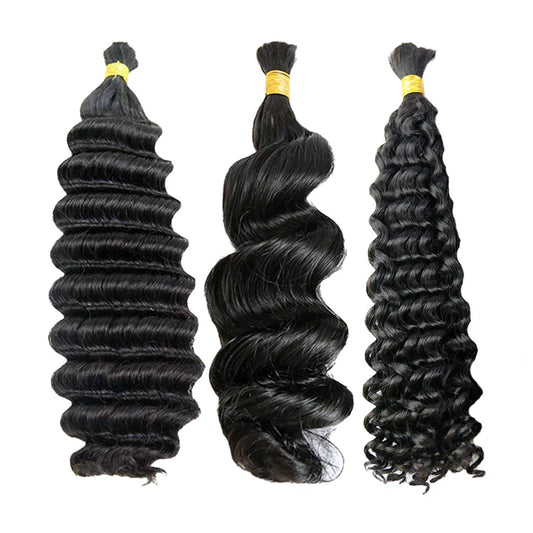 Bundle Deal | 10-Bundle Double Drawn Bulk Human Braiding Hair Natural Color