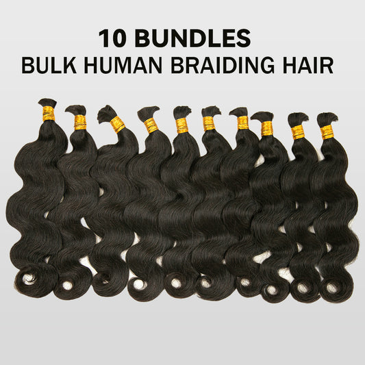 Bundle Deal | 10-Bundle Body Wave Bulk Human Braiding Hair Natural Color