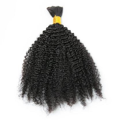 Wholesale Single Drawn Afro Kinky Curly Bulk Human Hair For Braiding