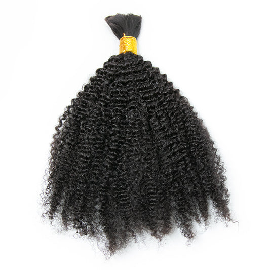 Wholesale Single Drawn Afro Kinky Curly Bulk Human Hair For Braiding