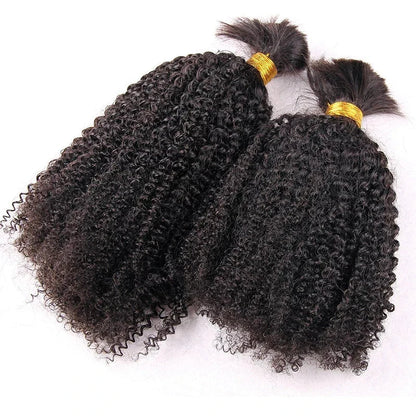 Wholesale Single Drawn Afro Kinky Curly Bulk Human Hair For Braiding