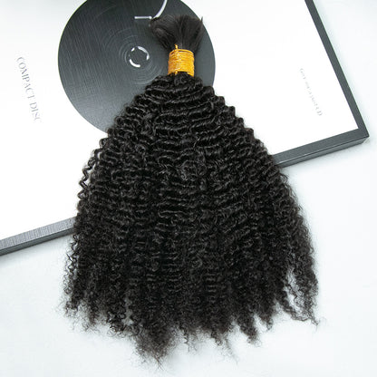 Wholesale Single Drawn Afro Kinky Curly Bulk Human Hair For Braiding