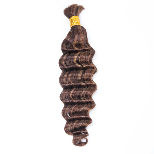 Wholesale Blend #4/27/30 Loose Deep Wave Bulk Human Braiding Hair