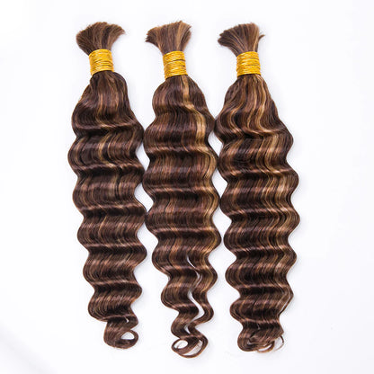 Wholesale Blend #4/27/30 Loose Deep Wave Bulk Human Braiding Hair