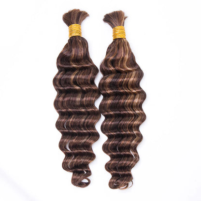 Wholesale Blend #4/27/30 Loose Deep Wave Bulk Human Braiding Hair