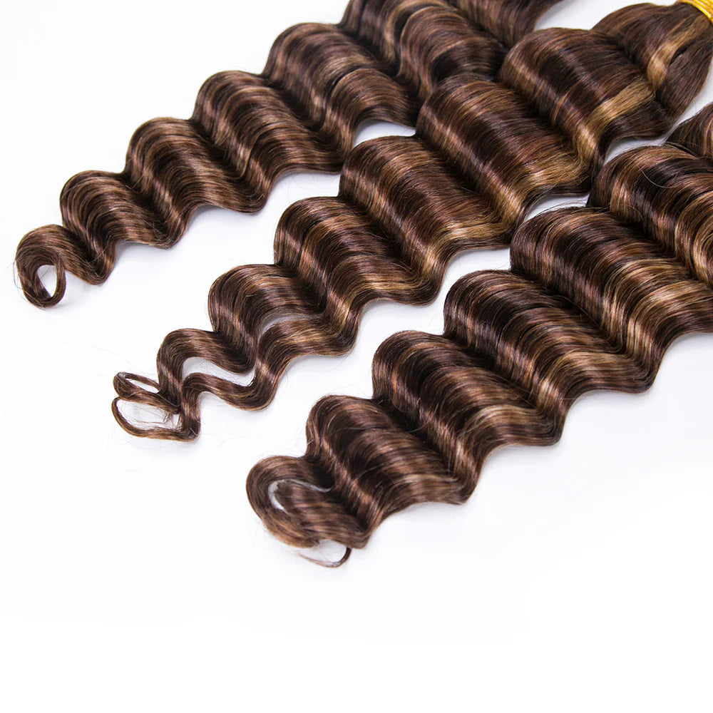 Wholesale Blend #4/27/30 Loose Deep Wave Bulk Human Braiding Hair