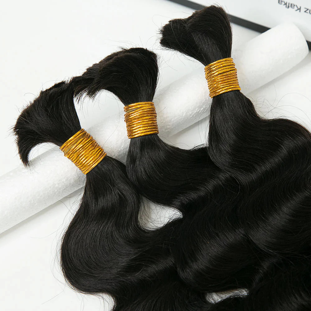 Wholesale Single Drawn Body Wave Bulk Human Hair For Braiding