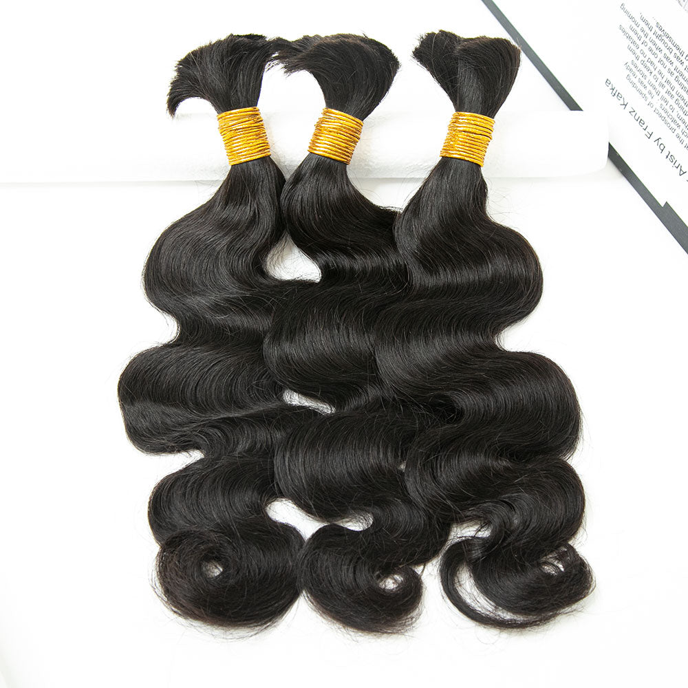 Wholesale Single Drawn Body Wave Bulk Human Hair For Braiding