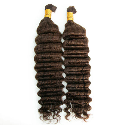 Wholesale Color 4 Deep Wave Bulk Human Braiding Hair