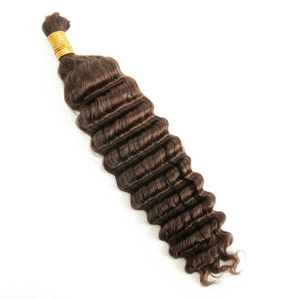 Wholesale Color 4 Deep Wave Bulk Human Braiding Hair