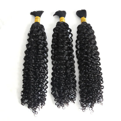 Wholesale Single Drawn Deep Curly Bulk Human Hair For Braiding
