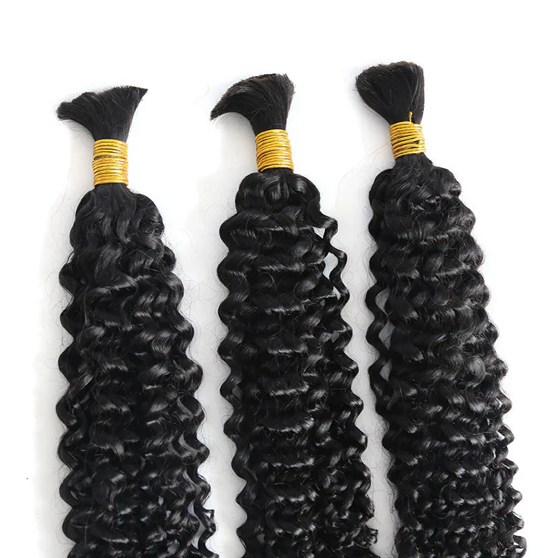 Wholesale Single Drawn Deep Curly Bulk Human Hair For Braiding