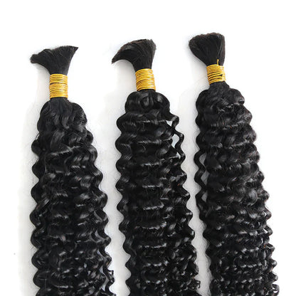 Wholesale Single Drawn Deep Curly Bulk Human Hair For Braiding