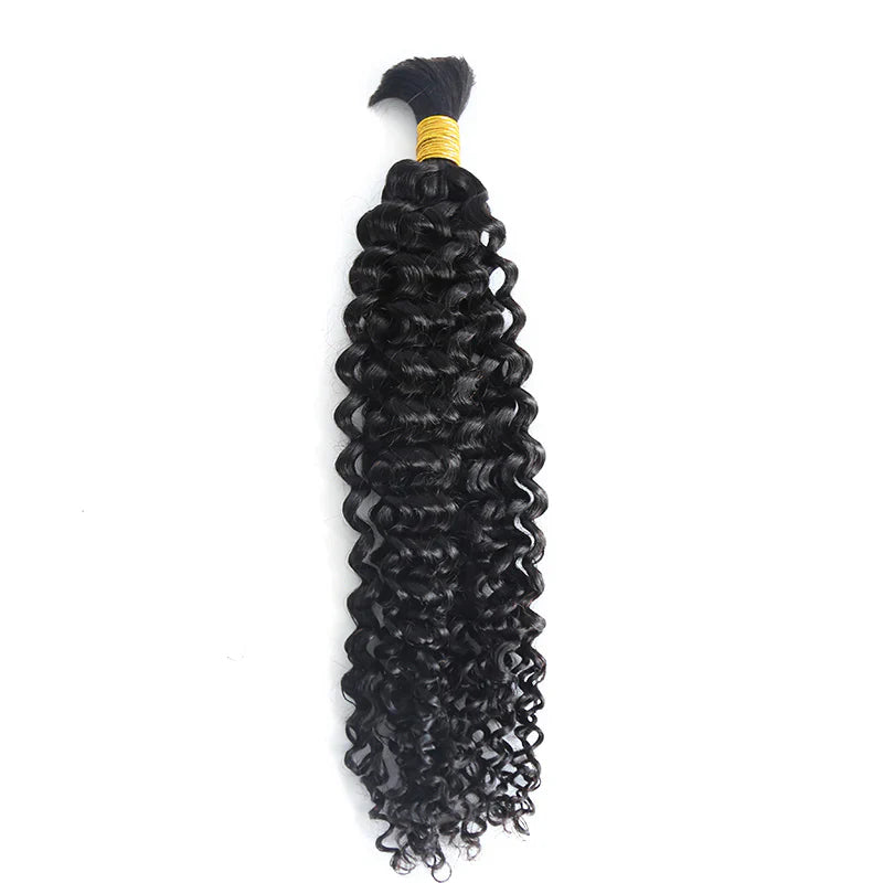 Wholesale Single Drawn Deep Curly Bulk Human Hair For Braiding