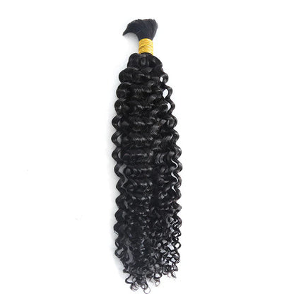 Wholesale Single Drawn Deep Curly Bulk Human Hair For Braiding