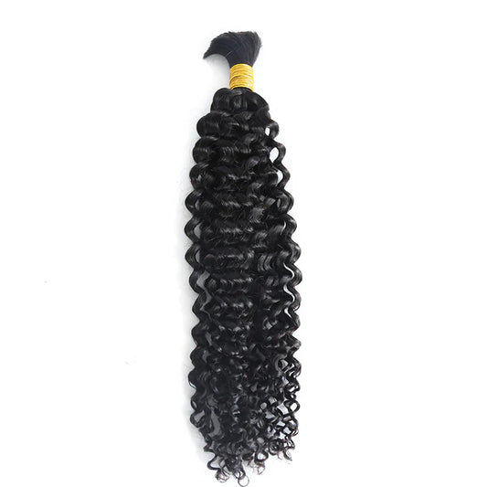 Wholesale Single Drawn Deep Curly Bulk Human Hair For Braiding