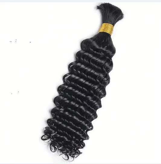 Wholesale Single Drawn Deep Wave Bulk Human Hair For Braiding