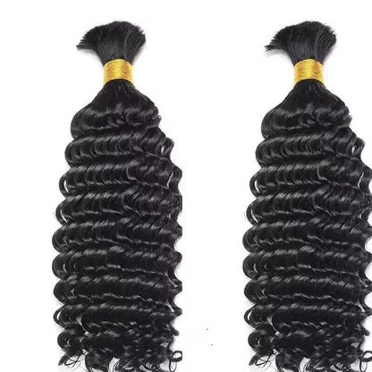 Wholesale Single Drawn Deep Wave Bulk Human Hair For Braiding