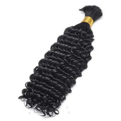 Wholesale Single Drawn Deep Wave Bulk Human Hair For Braiding
