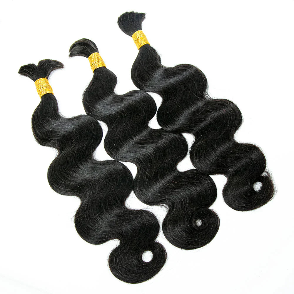 Wholesale Double Drawn Body Wave Bulk Human Braiding Hair
