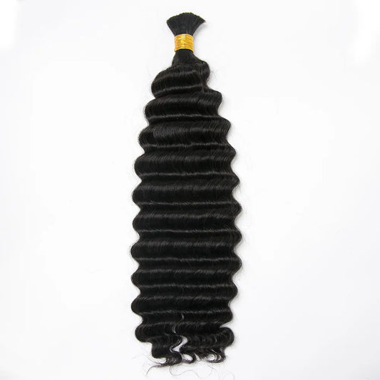 Wholesale Double Drawn Deep Wave Bulk Human Braiding Hair