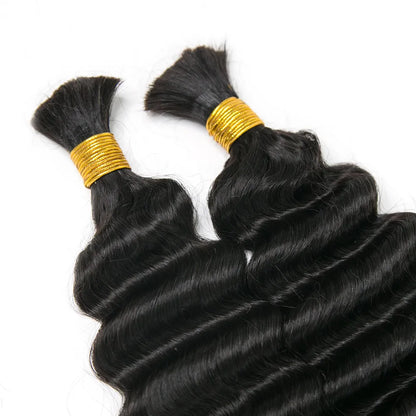 Wholesale Double Drawn Deep Wave Bulk Human Braiding Hair