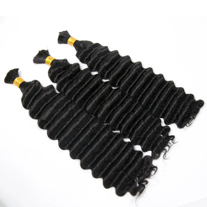 Wholesale Double Drawn Deep Wave Bulk Human Braiding Hair