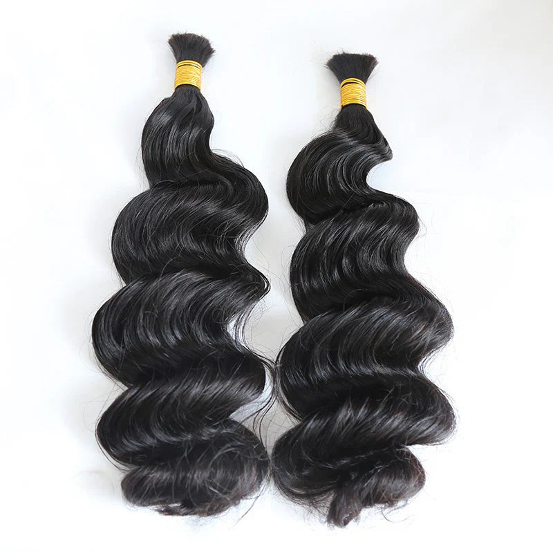 Wholesale Double Drawn Loose Wave Bulk Human Braiding Hair