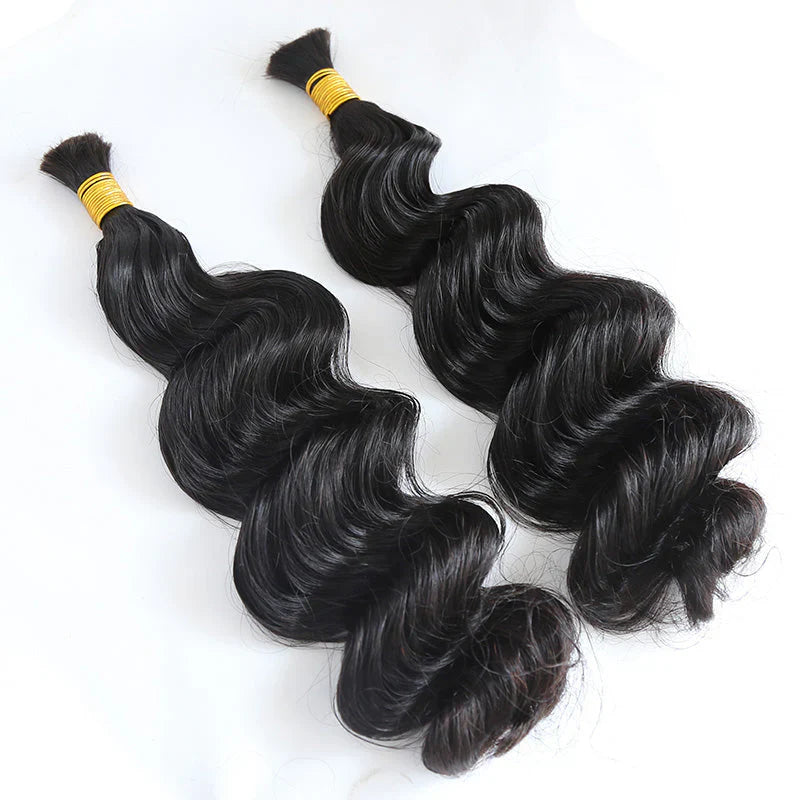 Wholesale Double Drawn Loose Wave Bulk Human Braiding Hair