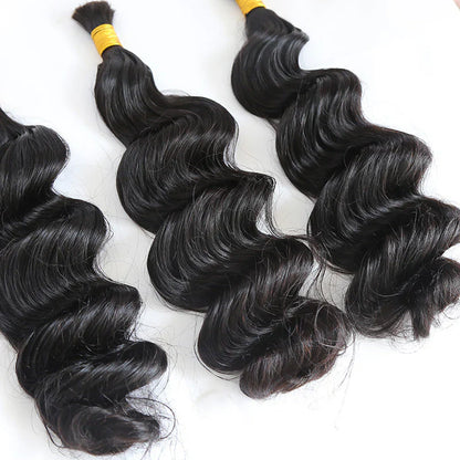 Wholesale Double Drawn Loose Wave Bulk Human Braiding Hair