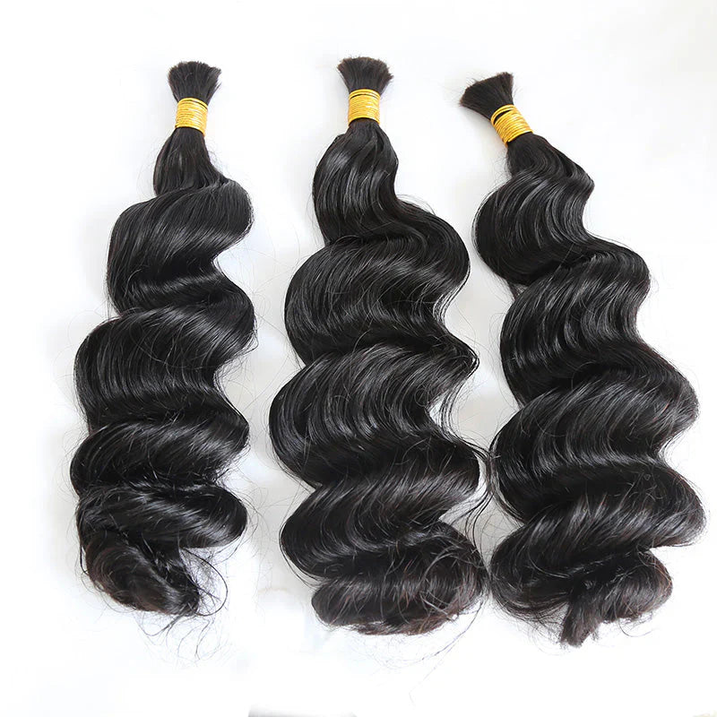 Wholesale Double Drawn Loose Wave Bulk Human Braiding Hair