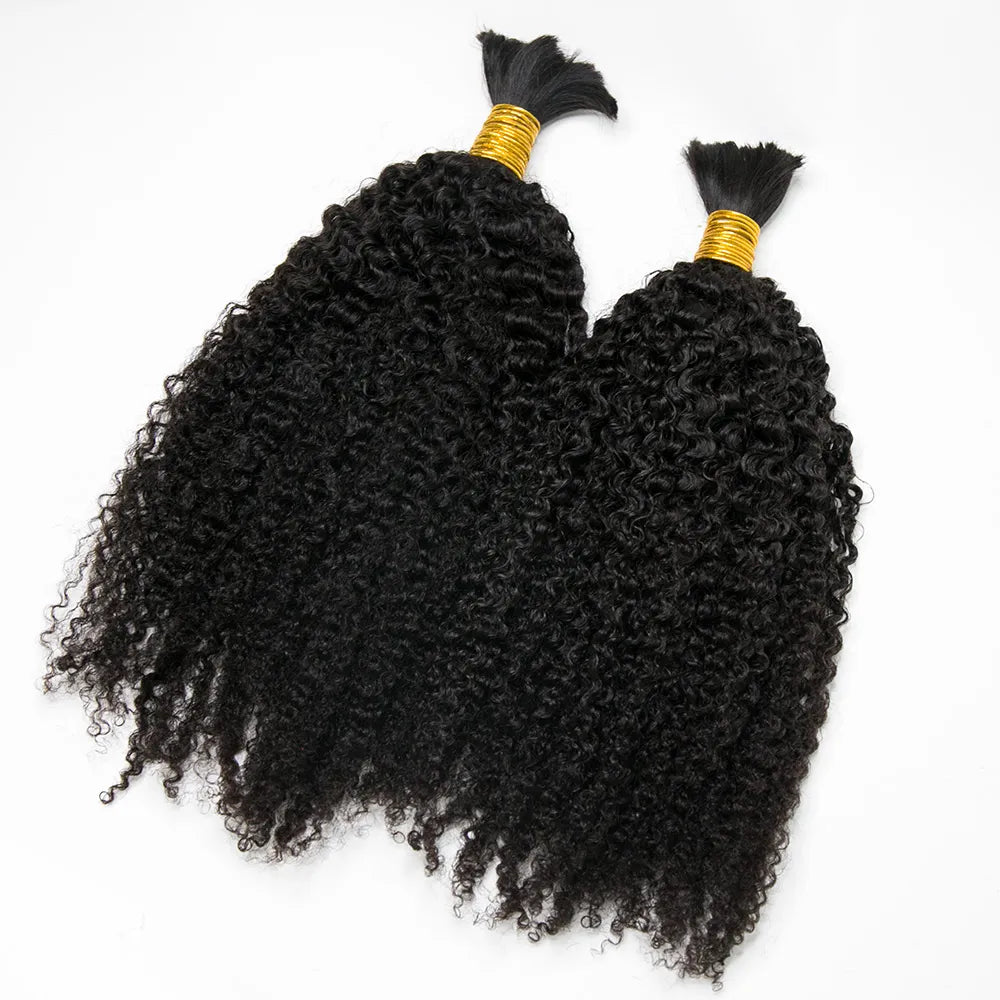 Wholesale Double Drawn Tight Curly Bulk Human Braiding Hair