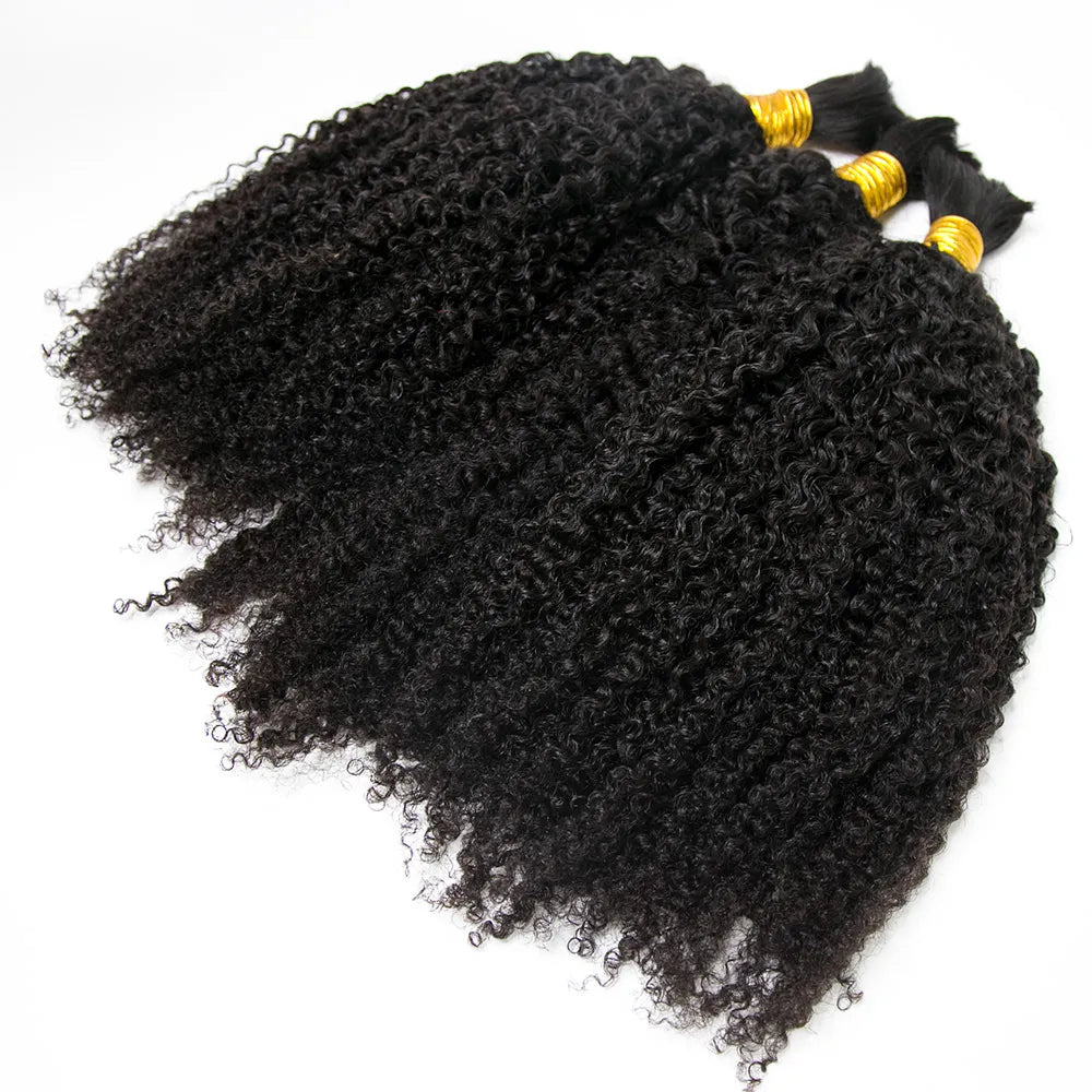 Wholesale Double Drawn Tight Curly Bulk Human Braiding Hair